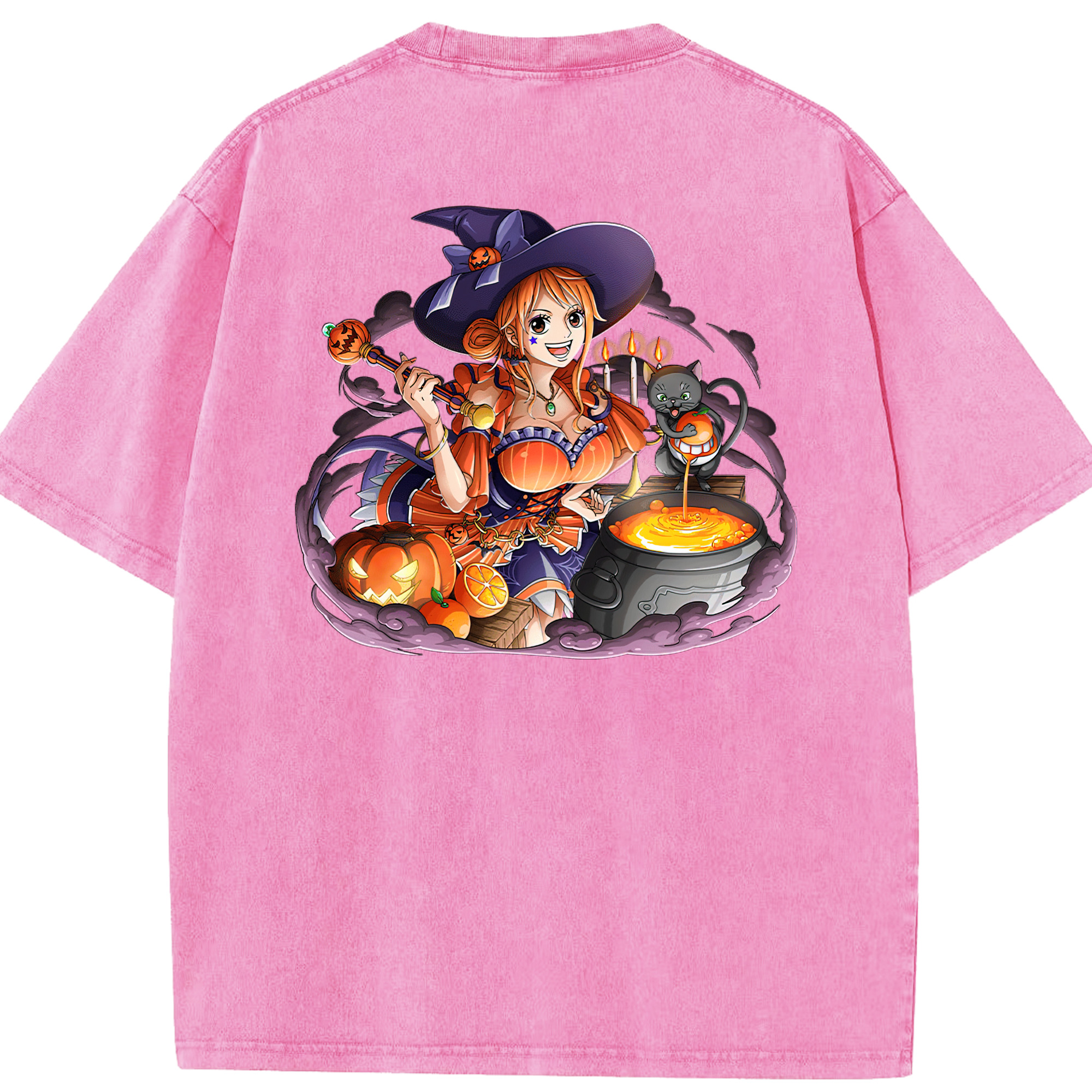ワンピース ナミ ONE PIECE Nami 綿100% ヴィンテージ風 半袖Tシャツ（背面プリント）
